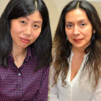 <p>Acupuncturists Aili Zhu and Jannet Manteiga.</p>