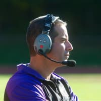 <p>Clarkstown North coach Joe Trongone watches his team Saturday at North Rockland.</p>