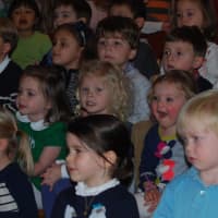 <p>Methodist Family Center Preschool students singing during their annual &quot;Thanksgiving Sing&quot;.</p>