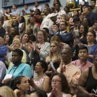 <p>Ossining High School held its annual commencement ceremony Saturday at Pace University, with a big crowd filling the school&#x27;s Health &amp; Fitness Center on on a hot, sunny afternoon.</p>