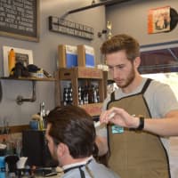 <p>Barber Casey Terramoccia, 24, of West Milford, owns Iconic Barber Shop &amp; Shave Parlor in Glen Rock.</p>