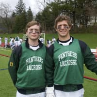 <p>Pleasantville lacrosse team captains Michael Hammond (L) and Jack Drillock.</p>