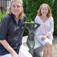 <p>Ivy Becker, left, and Pam Greenberg in the garden at OLIVE 54.</p>