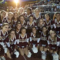 <p>Harrison cheerleaders pose for a picture. </p>