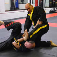 <p>Leonidas Tsiavos (left) and James Cooke, both of Northvale, practice at Northern Valley Martial Arts in Norwood.</p>