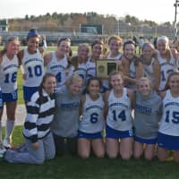 <p>Bronxville poses with the Section 1 trophy plaque.</p>