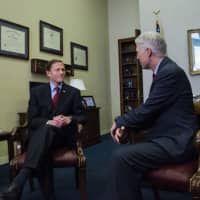 <p>U.S. Sen. Richard Blumenthal meets with U.S. Supreme Court nominee Judge Neil Gorsuch. Blumenthal later said that Gorsuch had expressed disappointment with some of President Donald Trump&#x27;s recent comments about judges.</p>