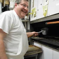 <p>Glenn Gramsch at work in Waldwick at Reinhold&#x27;s Quality Bakery, started by his parents Reinhold and Hanna Gramsch of Upper Saddle River, in 1959.</p>