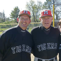 <p>Mamaroneck baseball coaches (from L) Joe Glaser, Don Novick and Manager Mike Chiapparelli.</p>