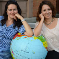 <p>Anastasia Bard of Ridgewood, left, and Julia Vogman, right, will immerse kids in play to teach them about the countries of the world.</p>