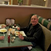 <p>Enjoying a meal at Mahopac&#x27;s Four Brothers Restaurant.</p>