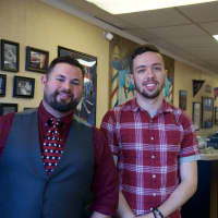 <p>Bobby Cobelli-Zizolfo (L) and Nick Guyon of CoZi&#x27;s Barber Shop.</p>