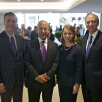 <p>From L: Mayor Tom Roach, Dr. Seven Safyer, hospital CEO Susan Fox and hospital Board Chairman Larry Smith at Monday morning&#x27;s ribbon cutting.</p>