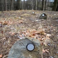 <p>Native stones, each affixed with an aluminum medallion, were placed on identified gravesites.</p>