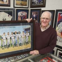 <p>Village Baseball Cards owner Mike Dwyer is celebrating 27 years in his Carmel shop.</p>
