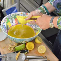 <p>Making salad dressing in the bowl.</p>