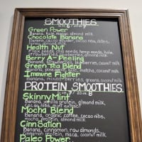 <p>The smoothie board at Beets.</p>