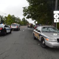 <p>Forest Avenue was occupied by responders&#x27; vehicles.</p>