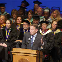 <p>Westchester Community College hosted an Inauguration ceremony Friday for Dr. Belinda S. Miles at the school&#x27;s Academic Arts Building. Rob Astorino speaks to the crowd in this photo.</p>