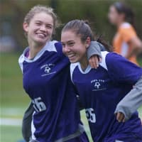 <p>John Jay players celebrate last-minute win over Greeley Friday.</p>
