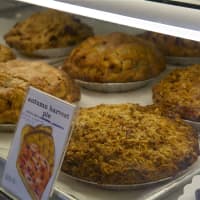 <p>Some of the pies available at Riviera Bakehouse.</p>