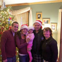 <p>Dawn Fortis and husband Joseph (in Santa hats) with son, Joe (L), granddaughter Brielle, and Joe&#x27;s mom, Eileen Fortis.</p>