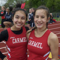 <p>Carmel runners get ready to compete Friday at Somers.</p>