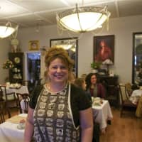<p>Florrie Kaye&#x27;s owner Gina Aurisicchio in her Carmel Tea Room.</p>