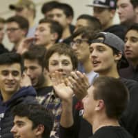 <p>Members of &quot;The Crop&quot; at a recent Yorktown basketball game.</p>