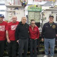 <p>Employees and customers celebrate the reopening of William Tell True Value Hardware in Hopewell Junction.</p>