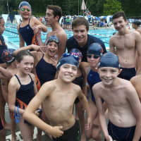 <p>Members of the Briarcliff swim team at Saturday&#x27;s meet.</p>