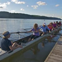<p>Rowers get set to take off from the dock at the HRRA.</p>
