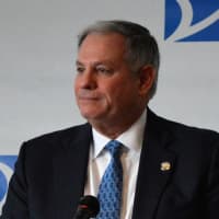 <p>Bergen County Executive James J. Tedesco III speaks at Friday&#x27;s press conference announcing the relocation of The Valley Hospital&#x27;s main campus.</p>