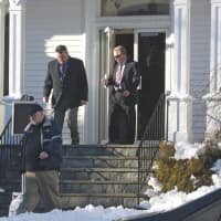 <p>Visitors pay their respects at Friday&#x27;s calling hours for retired Norwalk Police Lt. Tim Murphy, who died Jan. 20 at age 55. He was raised in New Canaan. The calling hours were at Magner Funeral Home, 12 Mott Ave., Norwalk</p>