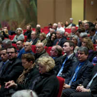<p>Dutchess officials and residents pack the Marriott Pavilion&#x27;s Ecolab Auditorium for Thursday&#x27;s address.</p>