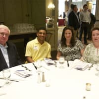 <p>Steer newcomer Jason Wiley (second from left) and his family at Friday&#x27;s event.</p>