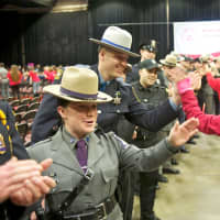 <p>State Troopers and local police show support for the athletes at Friday night&#x27;s Opening Ceremonies.</p>