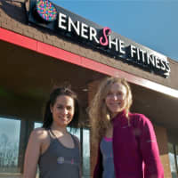 <p>Christina Favale (L) and Karly Schneider of enerShe Fitness.</p>