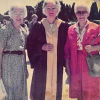 <p>Helen Boyle, right, pictured with her sisters-in-law in younger years.</p>