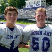<p>John Jay team leaders Jackson Rieger and Griffin Wallick.</p>