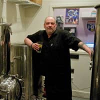 <p>Rt. 6 Tap House owner Dano Maffucci in his &#x27;nano brewery.&#x27;</p>