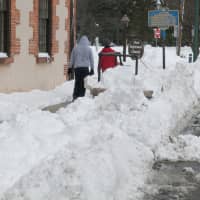 <p>Snow lines the sidewalks in Fishkill.</p>