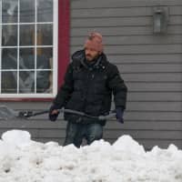 <p>Businesses were trying to keep their walkways clear on Rt. 6 in Mahopac.</p>