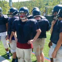<p>Putnam Valley players prep for the upcoming season at a recent scrimmage.</p>