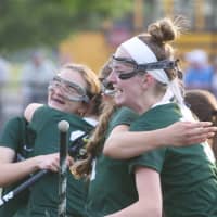 <p>Yorktown players celebrate beating Somers for the Class B title.</p>