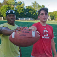 <p>Ossining team leaders Shamar Holebrook (L) and Liam O&#x27;Connor.</p>