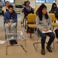 <p>North Jersey Brain Bee contestants await results at Reebel in Waldwick.</p>