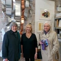 <p>Artist Basha Ruth Nelson welcomes visitors to her art studio at Poughkeepsie&#x27;s Underwear Factory Grand Opening.</p>