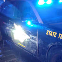 <p>The State Trooper&#x27;s cruiser sustained slight cosmetic damage while brining the wrong-way driver to a stop</p>