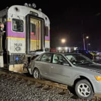 <p>A car that drove onto train tracks caused delays on the Newburyport Line of the Commuter Rail on Thursday, Jan. 20</p>